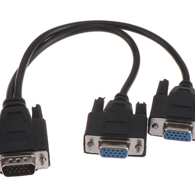 POWERTECH VGA splitter CAB-G039, 2 σε 1, HD, 0.20m, μαύρο