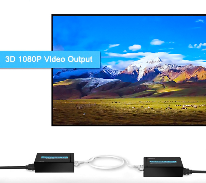 POWERTECH HDMI video extender CAB-H115 μέσω καλωδίου RJ45, 1080p, 60m - Image 3