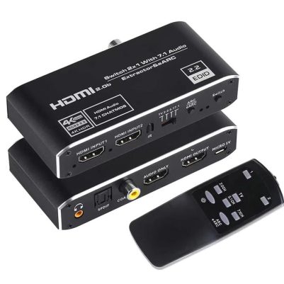 HDMI switch CAB-H150 με τηλεχειριστήριο, 4 σε 1, 4K/60Hz, μαύρο