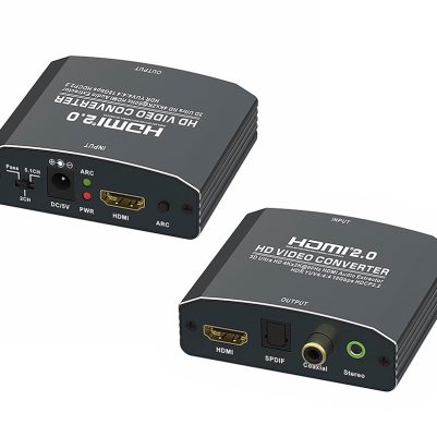 POWERTECH HDMI audio extractor CAB-H153, 4K/60Hz, γκρι