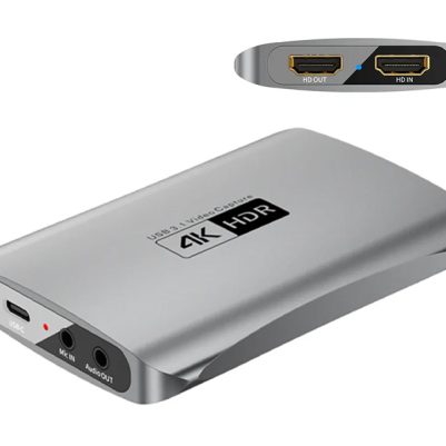 POWERTECH video capture CAB-H166, HDMI/USB-C σύνδεση, 4K/60Hz, γκρι