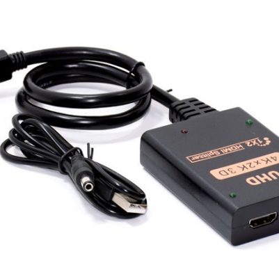 POWERTECH HDMI splitter CAB-H173, 1-in σε 2-out, 4K/30Hz, HDR/HDCP, μαύρο