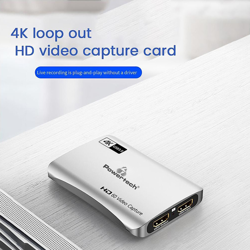 POWERTECH video capture CAB-UC081, HDMI/USB σύνδεση, 4K/30Hz, γκρι - Image 2