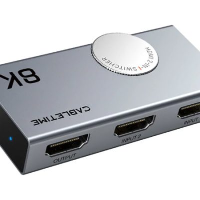 CABLETIME HDMI switch CT-HS8K2-AG, 2 σε 1, 8K/60Hz, 4K/120Hz, γκρι