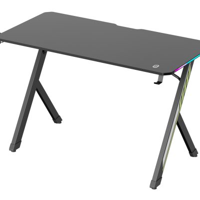 POWERTECH gaming γραφείο PT-1498 με RGB φωτισμό, 120x60x75cm, μαύρο