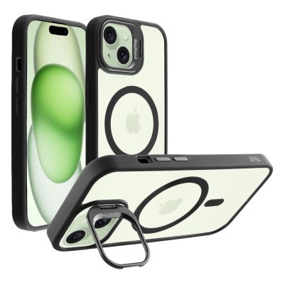 IDOL 1991 ΘΗΚΗ IPHONE 15 6.1" MAGSTAND CLEAR TPU MAGSAFE CAMERA GUARD BLACK