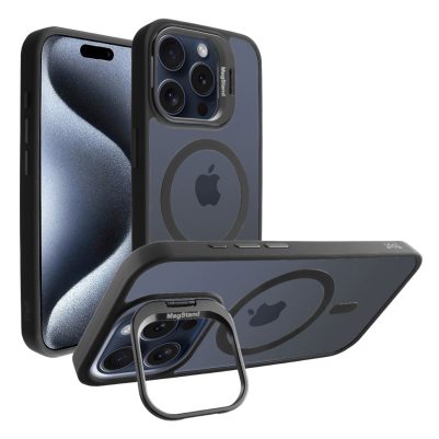 IDOL 1991 ΘΗΚΗ IPHONE 15 PRO 6.1" MAGSTAND CLEAR TPU MAGSAFE CAMERA GUARD BLACK