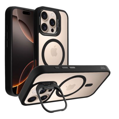 IDOL 1991 ΘΗΚΗ IPHONE 16 PRO MAX 6.9" MAGSTAND CLEAR TPU MAGSAFE CAMERA GUARD BLACK