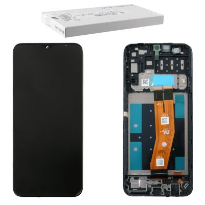 SAMSUNG A14 4G A145P/A145R ΟΘΟΝΗ + TOUCH SCREEN + LENS + FRAME GH81-23540A BLACK ORIGINAL SERVICE PACK