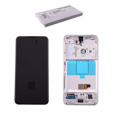 SAMSUNG S22 5G S901 ΟΘΟΝΗ + TOUCH SCREEN + LENS + FRAME GH82-27520B WHITE ORIGINAL SERVICE PACK