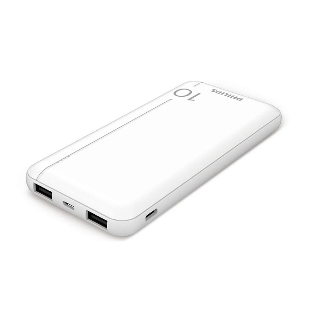 PHILIPS POWER POWER BANK DLP1810CW 10000mAh OUTPUT USB-C 5V-3A/USB-A 5V-2.1A ΜΕ ΕΝΣΩΜΑΤΩΜΕΝΑ ΚΑΛΩΔΙΑ USB-C,USB-A WHITE