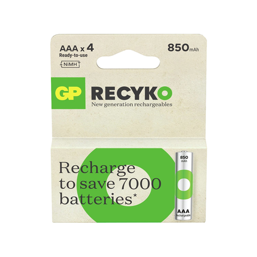 GP ΜΠΑΤΑΡΙΕΣ ΕΠΑΝΑΦΟΡΤΙΖΟΜΕΝΕΣ AAA/HR03 1.2V 850mAh Ni-MH RECYKO READY TO USE 4/BLISTER