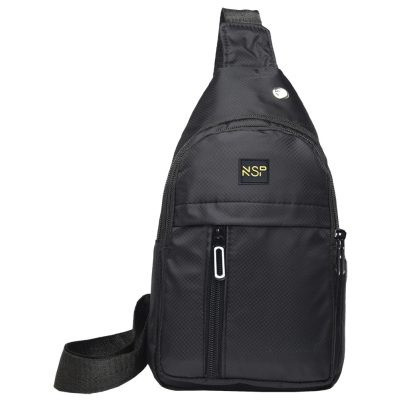 NSP N122 CASUAL ΤΣΑΝΤΑΚΙ CROSSBODY 8L ΥΦΑΣΜΑΤΙΝΟ BLΑCK