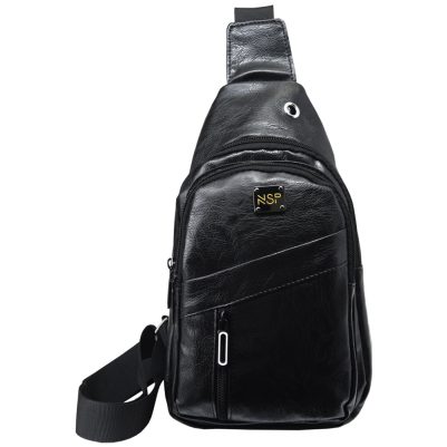 NSP N110 ALMOND ΤΣΑΝΤΑΚΙ CROSSBODY 8.5L ΔΕΡΜΑΤΙΝΟ BLACK