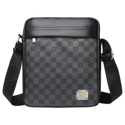 NSP N113 CHECKERED ΤΣΑΝΤΑΚΙ CROSSBODY 6.6L ΔΕΡΜΑΤΙΝΟ BLACK