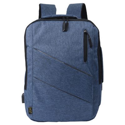 NSP N105 SMART TRAVEL ΤΣΑΝΤΑ ΠΛΑΤΗΣ/BACKPACK ΜΕ ΘΗΚΗ LAPTOP 16"/22L ΥΦΑΣΜΑΤΙΝΗ BLUE