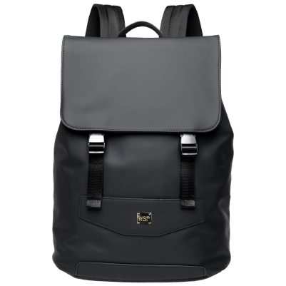 NSP N101 ALL SEASON ΤΣΑΝΤΑ ΠΛΑΤΗΣ/BACKPACK ΜΕ ΘΗΚΗ LAPTOP 16"/29L ΔΕΡΜΑΤΙΝΗ ΑΔΙΑΒΡΟΧΗ BLACK