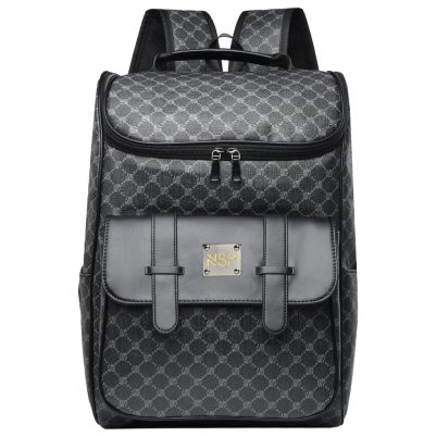 NSP N106 BULLET ΤΣΑΝΤΑ ΠΛΑΤΗΣ/BACKPACK ΜΕ ΘΗΚΗ LAPTOP 16"/32,5L ΔΕΡΜΑΤΙΝΗ BLACK