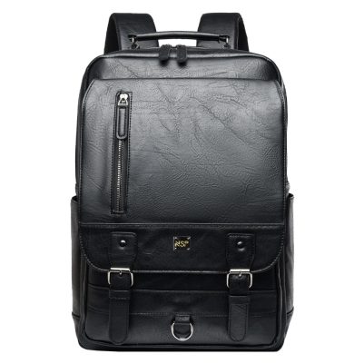 NSP N107 LUXURY ΤΣΑΝΤΑ ΠΛΑΤΗΣ/BACKPACK ΜΕ ΘΗΚΗ LAPTOP 16"/34L ΔΕΡΜΑΤΙΝΗ BLACK