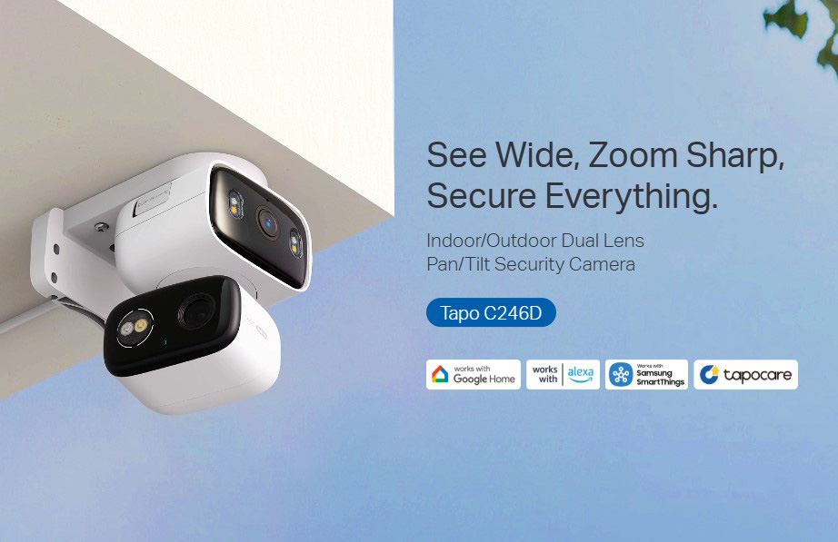 TP-LINK smart κάμερα Tapo C246D, dual lens, 2K/3MP, WiFi, PTZ, IP65, V1.0 - Image 2