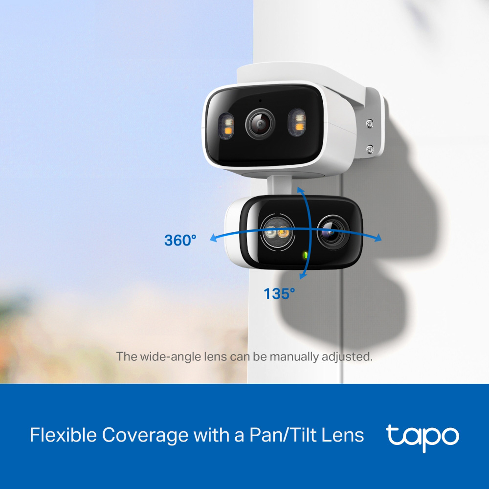 TP-LINK smart κάμερα Tapo C246D, dual lens, 2K/3MP, WiFi, PTZ, IP65, V1.0 - Image 3