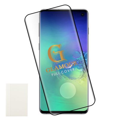 IDOL 1991 TEMPERED GLASS SAMSUNG S10 G973 6.1" 9H 0.30mm GLAMOUR FULL COVER 3D FULL GLUE FINGER UNLOCK BLACK + SQUEEZY CARD