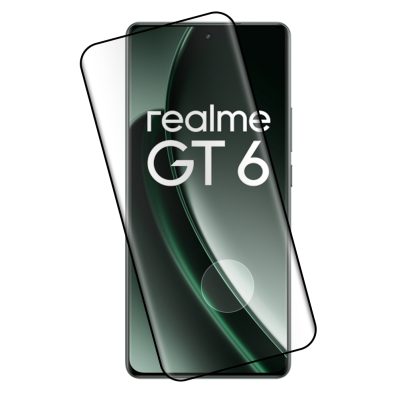 IDOL 1991 TEMPERED GLASS REALME GT 6/6T 5G 6.78" 9H 0.30mm GLAMOUR FULL COVER 3D EDGE GLUE FINGER UNLOCK BLACK