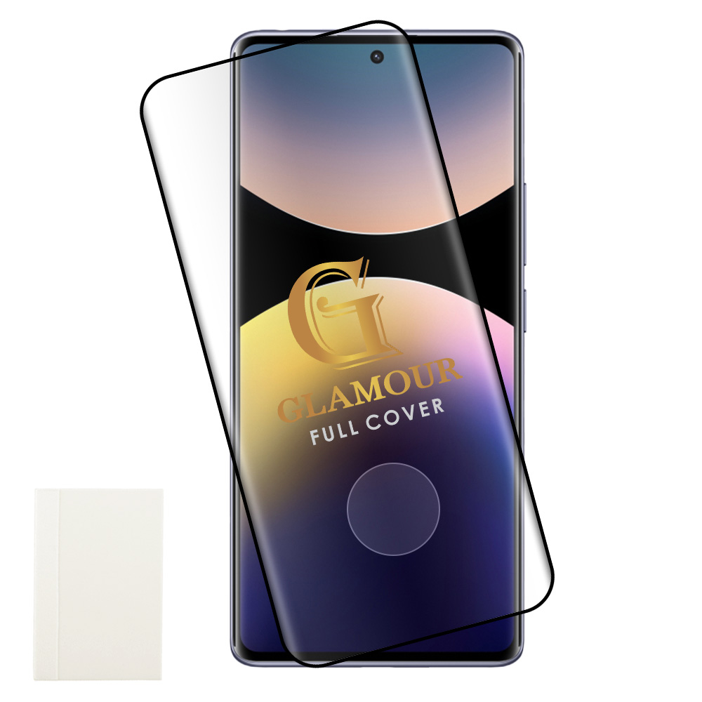 IDOL 1991 TEMPERED GLASS XIAOMI REDMI NOTE 14 PRO 4G 6.67"9H 0.30mm GLAMOUR FULL COVER 3D FULL GLUE FINGERUNLOCK BLACK+SQUEEZY