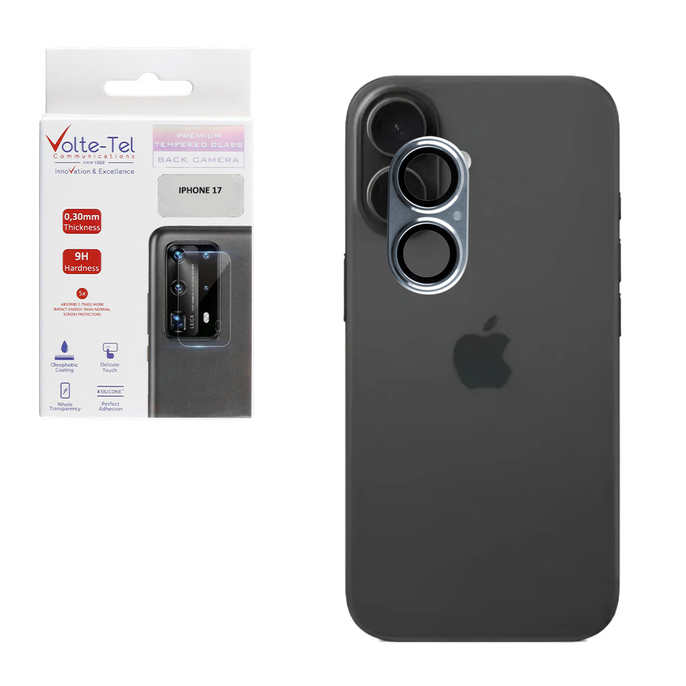 VOLTE-TEL CAMERA GLASS COVER IPHONE 17 6.3" 9H 0.30MM 3D AR ALUMINIUM-ELECTROPLATING FRAME BLUE