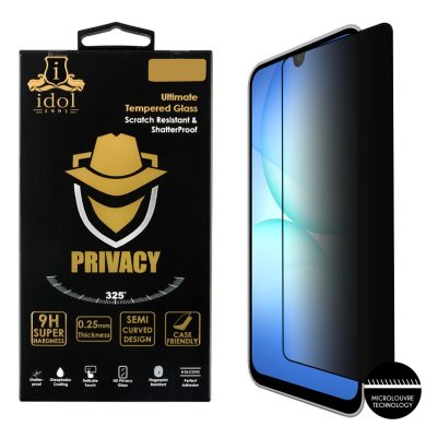 IDOL 1991 TEMPERED GLASS SAMSUNG A17 4G A175/A17 5G A176/M17 5G M176 6.7" 9H 0.25mm PRIVACY ANTISPY SEMI CURVED FULL GLUE BLACK