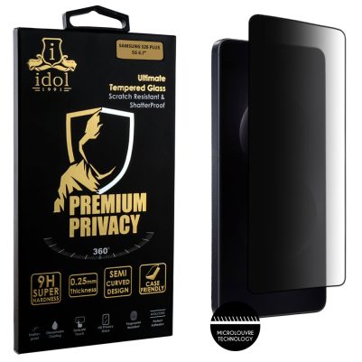 IDOL 1991 TEMPERED GLASS SAMSUNG S26 PLUS 5G 6.7" 9H 0.25mm PREMIUM PRIVACY ANTISPY SEMI CURVED FINGER UNLOCK FULL GLUE BLACK