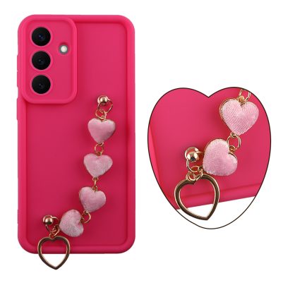 VOLTE-TEL ΘΗΚΗ SAMSUNG S26 PLUS 5G 6.7" SILICON TPU WITH STRAP FULL CAMERA PROTECTION PINK WITH PINK HEARTS