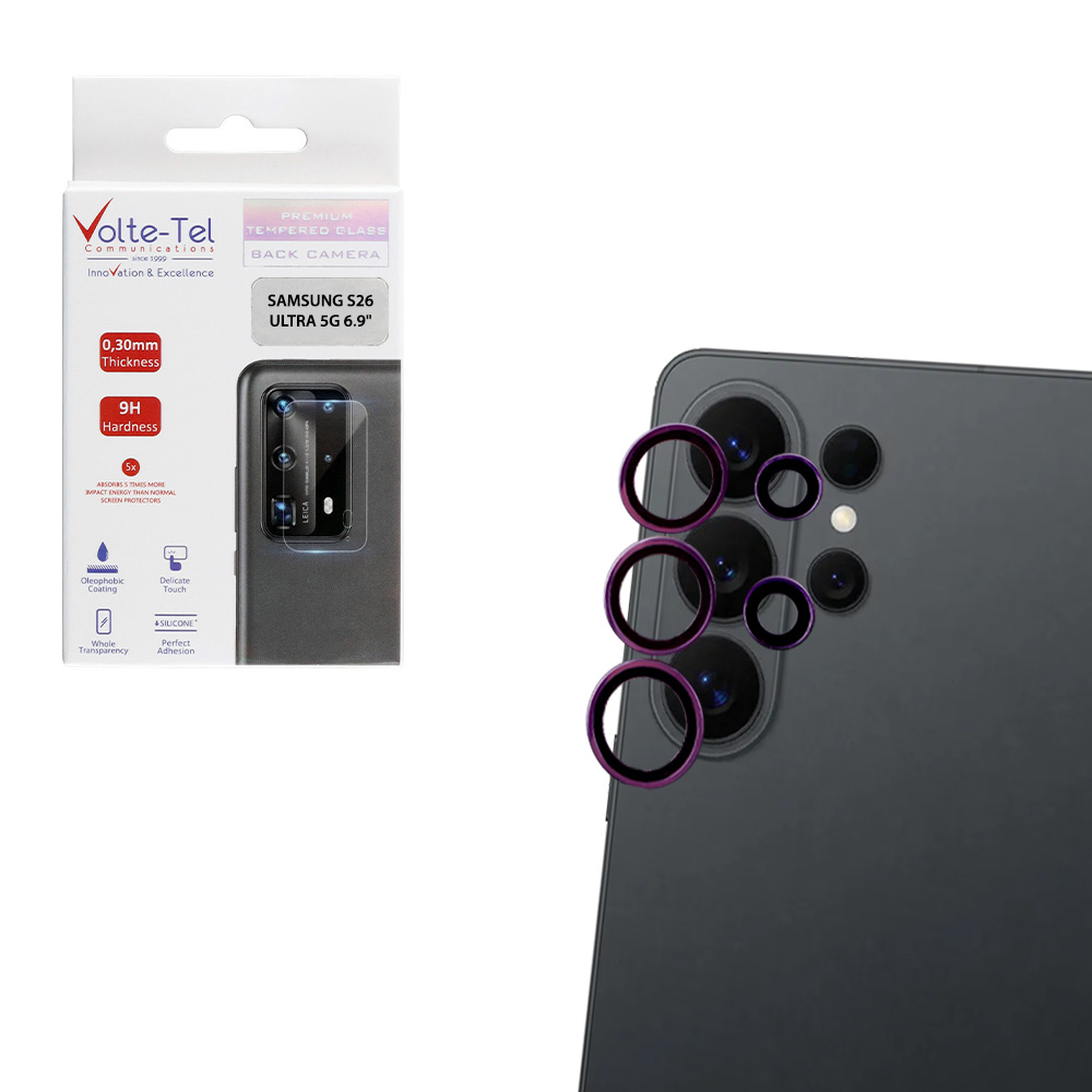 VOLTE-TEL CAMERA GLASS COVER SAMSUNG S26 ULTRA 5G 6.9" 9H 0.30MM PREMIUM EASY APPLICATION PURPLE