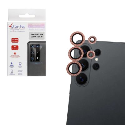 VOLTE-TEL CAMERA GLASS COVER SAMSUNG S26 ULTRA 5G 6.9" 9H 0.33MM EASY APPLICATION WITH STRASS ORANGE
