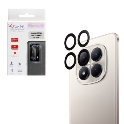 VOLTE-TEL CAMERA GLASS COVER XIAOMI REDMI NOTE 15 PRO 5G 6.77" 9H 0.30MM EASY APPLICATION BLACK