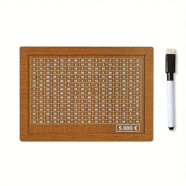 Kakeibo Box Γιαπωνέζικος Κουμπαράς Ξύλινος Ρετρό για Αποταμίευση 5000€ - Καφέ - Image 2