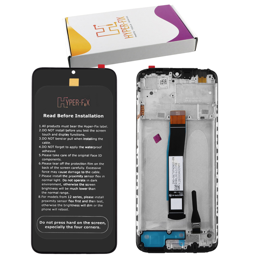 XIAOMI REDMI 10C/POCO C40 ΟΘΟΝΗ + TOUCH SCREEN + LENS + FRAME HF-560001C3QA00 BLACK HYPER-FIX SERVICE PACK