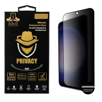 IDOL 1991 TEMPERED GLASS SAMSUNG A34 5G A346 6.6" 9H 0.25mm PRIVACY ANTISPY SEMI CURVED FULL GLUE BLACK