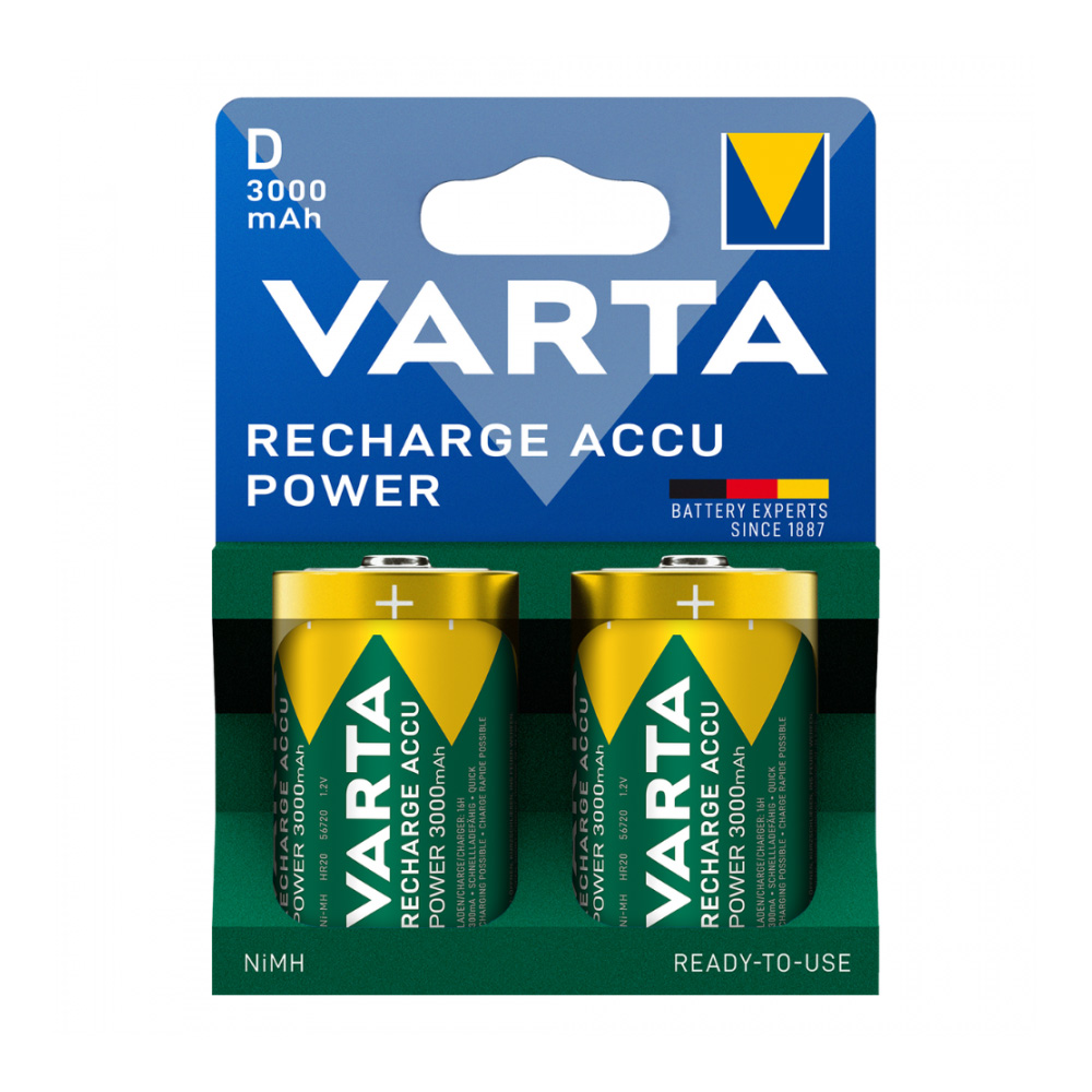 VARTA RECHARGE ACCU POWER READY-TO-USE ΜΠΑΤΑΡΙΕΣ ΕΠΑΝΑΦΟΡΤΙΖΟΜΕΝΕΣ D/HR20 1.2V 3000mAh Ni-MH 2/BLISTER