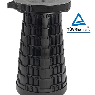 HOME USE πτυσσόμενο καρεκλάκι HUH-0230, αντοχή έως 250kg, 25.5x45cm, μαύρο
