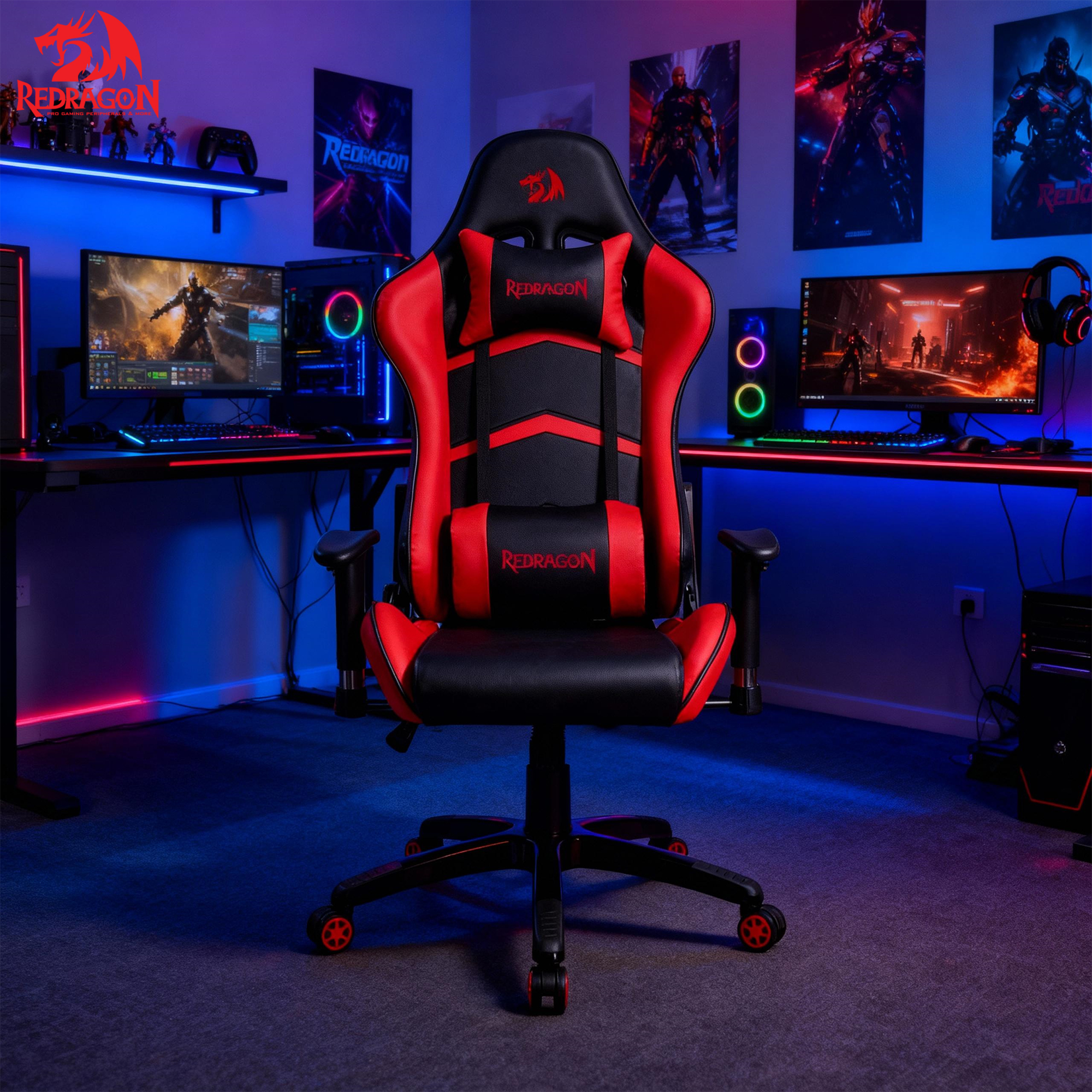Gaming Καρέκλα - Redragon C326BR BLACK+RED - Image 2