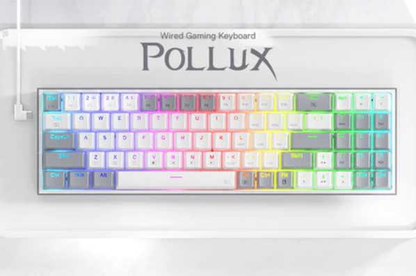 Gaming πληκτρολόγιο - Redragon K628WG-RGB Pollux (White/Grey) - Image 5