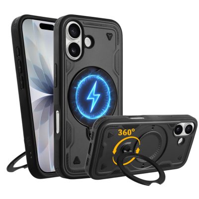 IDOL 1991 ΘΗΚΗ IPHONE 17 6.3" ARMOR TPU HYPER MAGSAFE STAND CAMERA GUARD BLACK