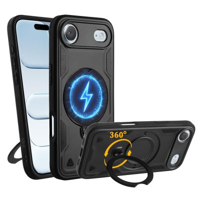 IDOL 1991 ΘΗΚΗ IPHONE 17 AIR 6.5" ARMOR TPU HYPER MAGSAFE STAND CAMERA GUARD BLACK