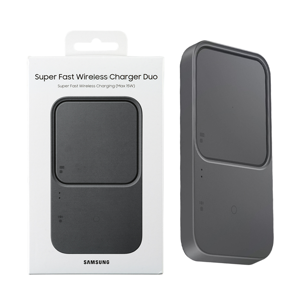 WIRELESS CHARGER DUO SAMSUNG EP-P5400BBEGEU 2 in 1 15W FAST CHARGE QI PAD - ADAPTER BLACK PACKING OR