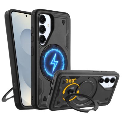 IDOL 1991 ΘΗΚΗ SAMSUNG S25 5G S931 6.2" ARMOR TPU HYPER MAGSAFE STAND CAMERA GUARD BLACK