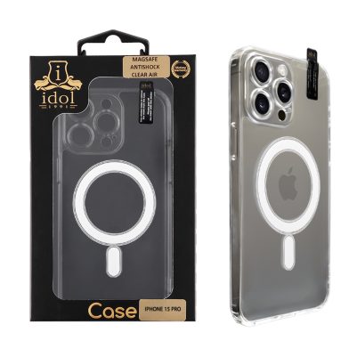 IDOL 1991 ΘΗΚΗ IPHONE 15 PRO 6.1" SUPER MAGSAFE ANTISHOCK CLEAR AIR BACK COVER TPU FULL CAMERA PROTECTION ΔΙΑΦΑΝΗ
