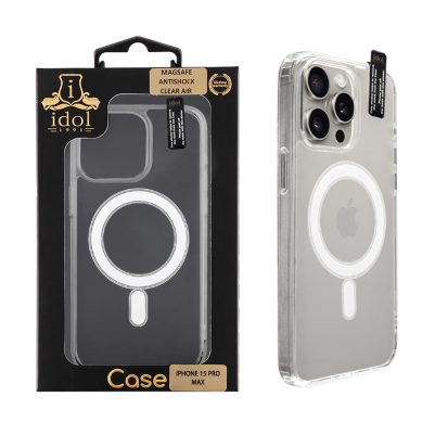 IDOL 1991 ΘΗΚΗ IPHONE 15 PRO MAX 6.7" SUPER MAGSAFE ANTISHOCK CLEAR AIR BACK COVER TPU CAMERA GUARD ΔΙΑΦΑΝΗ