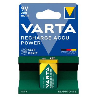 VARTA ΜΠΑΤΑΡΙΕΣ ΕΠΑΝΑΦΟΡΤΙΖΟΜΕΝΕΣ 6F22 / 9V 200mAh Ni-MH RECHARGE ACCU POWER READY TO USE 1/BLISTER