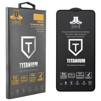IDOL 1991 TEMPERED GLASS SAMSUNG A70 2019 A705 6.7" 9H 0.25mm TITANIUM SEMI CURVED FULL GLUE BLACK